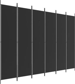 vidaXL - Kamerscherm - met - 6 - panelen - 300x220 - cm - stof - zwart