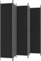 vidaXL - Kamerscherm - met - 6 - panelen - 300x220 - cm - stof - zwart