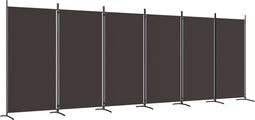 vidaXL - Kamerscherm - met - 6 - panelen - 520x180 - cm - stof - bruin