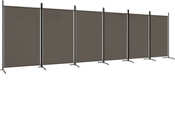 vidaXL - Kamerscherm - met - 6 - panelen - 520x180 - cm - stof - antracietkleurig