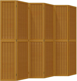 vidaXL - Kamerscherm - met - 6 - panelen - massief - paulowniahout - bruin