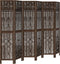 vidaXL - Kamerscherm - met - 6 - panelen - massief - paulowniahout - donkerbruin