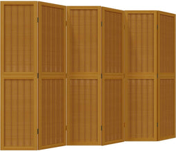 vidaXL - Kamerscherm - met - 6 - panelen - massief - paulowniahout - bruin