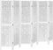 vidaXL - Kamerscherm - met - 6 - panelen - massief - paulowniahout - wit