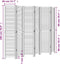 vidaXL - Kamerscherm - met - 6 - panelen - massief - paulowniahout - zwart