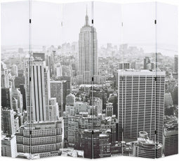 vidaXL - Kamerscherm - New - York - bij - daglicht - 228x170 - cm - zwart - en - wit
