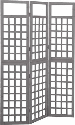 vidaXL - Kamerscherm/trellis - met - 3 - panelen - 121x180 - cm - vurenhout - grijs