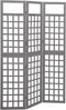 vidaXL - Kamerscherm/trellis - met - 3 - panelen - 121x180 - cm - vurenhout - grijs
