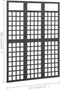 vidaXL - Kamerscherm/trellis - met - 3 - panelen - 121x180 - cm - vurenhout - zwart