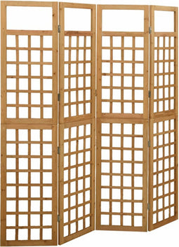 vidaXL - Kamerscherm/trellis - met - 4 - panelen161x180 - cm - massief - vurenhout