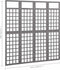 vidaXL - Kamerscherm/trellis - met - 4 - panelen161x180 - cm - vurenhout - grijs