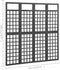 vidaXL - Kamerscherm/trellis - met - 4 - panelen161x180 - cm - vurenhout - zwart