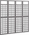 vidaXL - Kamerscherm/trellis - met - 4 - panelen161x180 - cm - vurenhout - grijs