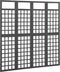 vidaXL - Kamerscherm/trellis - met - 4 - panelen161x180 - cm - vurenhout - zwart