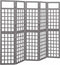 vidaXL - Kamerscherm/trellis - met - 5 - panelen - 201,5x180 - cm - vurenhout - grijs