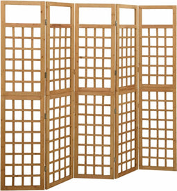 vidaXL - Kamerscherm/trellis - met - 5 - panelen - 201,5x180 - cm - vurenhout