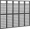 vidaXL - Kamerscherm/trellis - met - 5 - panelen - 201,5x180 - cm - vurenhout - zwart