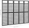 vidaXL - Kamerscherm/trellis - met - 5 - panelen - 201,5x180 - cm - vurenhout - zwart