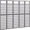 vidaXL - Kamerscherm/trellis - met - 5 - panelen - 201,5x180 - cm - vurenhout - grijs