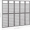 vidaXL - Kamerscherm/trellis - met - 5 - panelen - 201,5x180 - cm - vurenhout - grijs