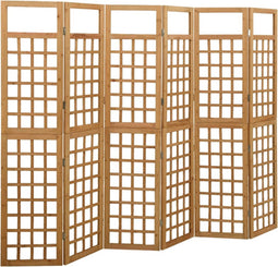 vidaXL - Kamerscherm/trellis - met - 6 - panelen - 242,5x180 - cm - vurenhout