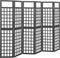 vidaXL - Kamerscherm/trellis - met - 6 - panelen - 242,5x180 - cm - vurenhout - zwart