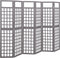 vidaXL - Kamerscherm/trellis - met - 6 - panelen - 242,5x180 - cm - vurenhout - grijs