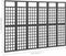 vidaXL - Kamerscherm/trellis - met - 6 - panelen - 242,5x180 - cm - vurenhout - zwart