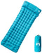 vidaXL - Kampeermatras - met - kussen - zelfopblazend - 1-persoons - blauw