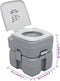 vidaXL - Kampeertoilet - draagbaar - 20 - + - 10 - L - grijs