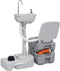 vidaXL - Kampeertoilet - en - wasbak - draagbaar - grijs