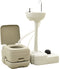 vidaXL - Kampeertoilet- - en - wasbakset - 10+10 - en - 20 - L - grijs