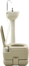 vidaXL - Kampeertoilet- - en - wasbakset - 10+10 - en - 20 - L - grijs