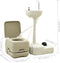 vidaXL - Kampeertoilet- - en - wasbakset - 10+10 - en - 20 - L - grijs