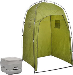 vidaXL - Kampeertoilet - met - tent - draagbaar - 10 - + - 10 - L
