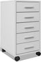 vidaXL - Kantoor - ladeblok - op - wielen - 5 - lades - wit