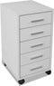 vidaXL - Kantoor - ladeblok - op - wielen - 5 - lades - wit