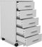 vidaXL - Kantoor - ladeblok - op - wielen - 5 - lades - wit