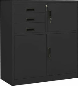 vidaXL - Kantoorkast - 90x40x102 - cm - staal - antracietkleurig