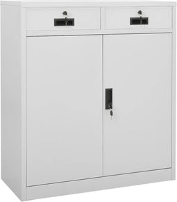 vidaXL - Kantoorkast - 90x40x102 - cm - staal - lichtgrijs