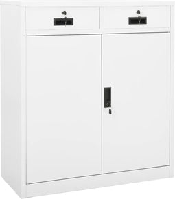 vidaXL - Kantoorkast - 90x40x102 - cm - staal - wit