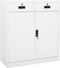 vidaXL - Kantoorkast - 90x40x102 - cm - staal - wit