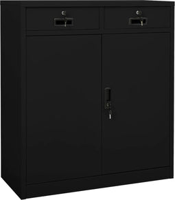 vidaXL - Kantoorkast - 90x40x102 - cm - staal - zwart