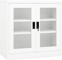 vidaXL - Kantoorkast - 90x40x90 - cm - staal - wit