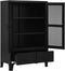 vidaXL - Kantoorkast - met - gaasdeuren - industrieel - 75x40x120 - cm - staal - zwart