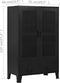 vidaXL - Kantoorkast - met - gaasdeuren - industrieel - 75x40x120 - cm - staal - zwart