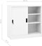 vidaXL - Kantoorkast - met - schuifdeuren - 90x40x90 - cm - staal - wit
