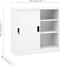 vidaXL - Kantoorkast - met - schuifdeuren - 90x40x90 - cm - staal - wit