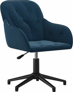 vidaXL - Kantoorstoel - draaibaar - fluweel - blauw
