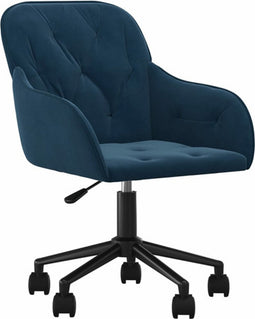 vidaXL - Kantoorstoel - draaibaar - fluweel - blauw
